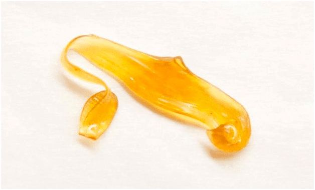 a piece of ear wax - actually just looks like that but it's weed wax