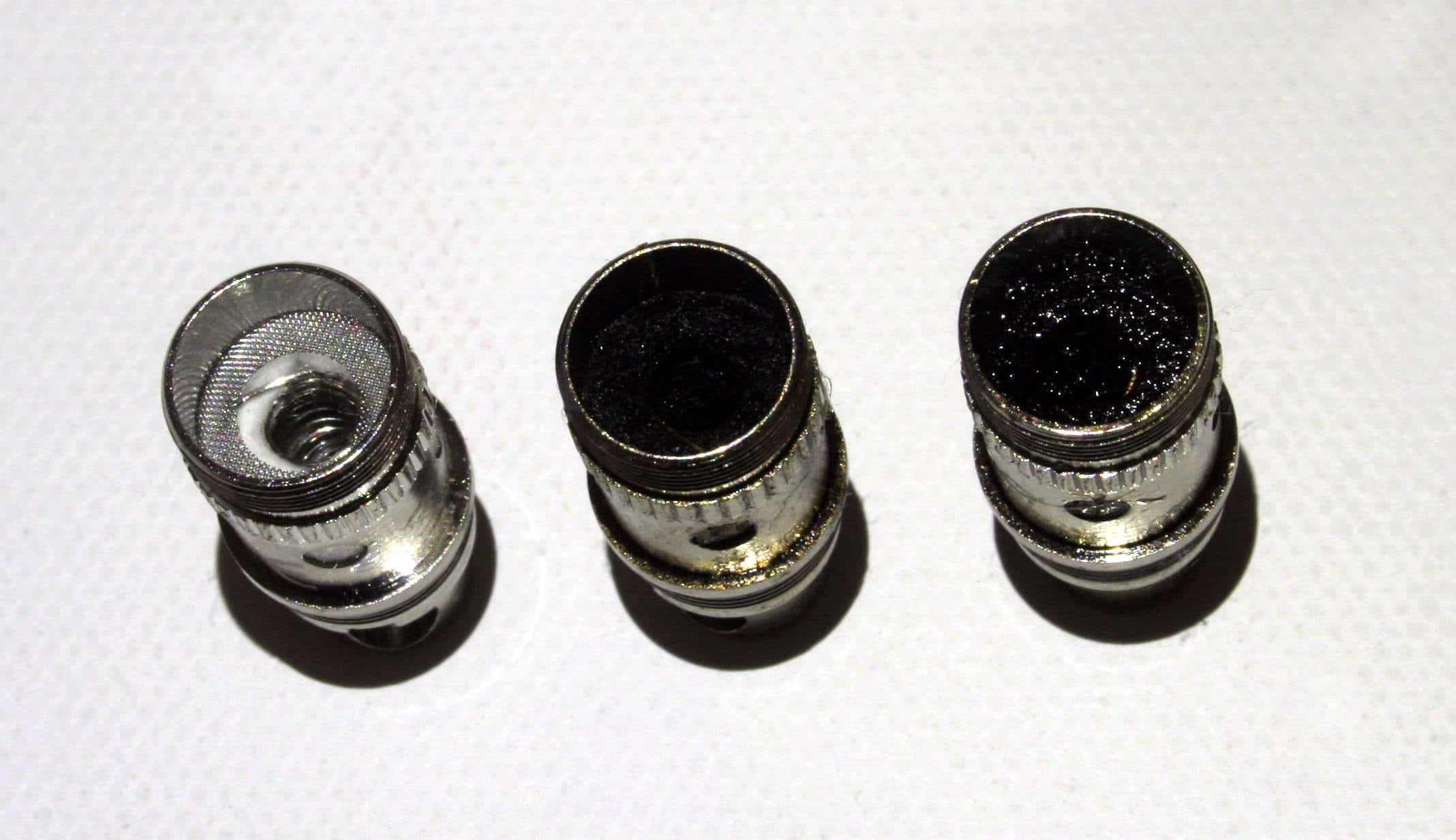 a row of burned out vape coils