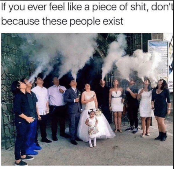 A vaper wedding with everyone blowing clouds.