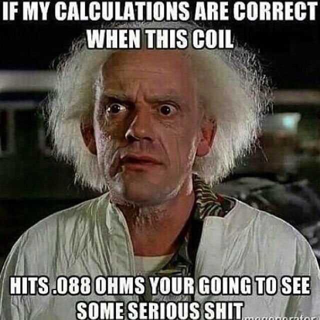 Image of Doc from Back To The Future talking about Ohms.