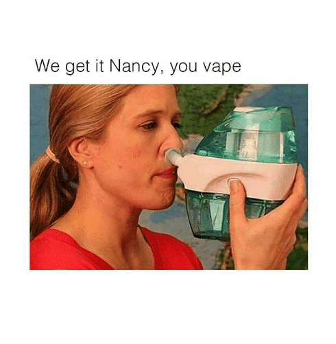 Woman with an inhaler accused of being a vaper.