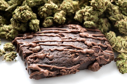 canna chocolate cookie on a plate