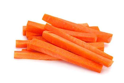 carrot sticks on a white background