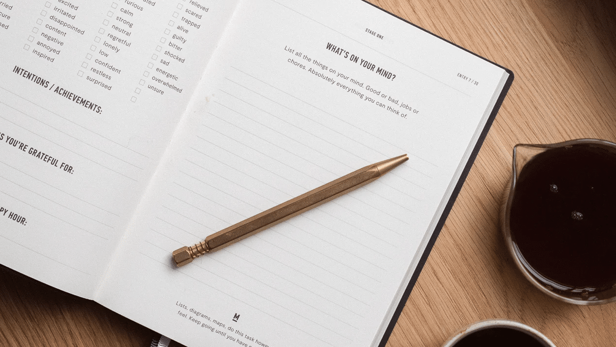image of a journal on a desk